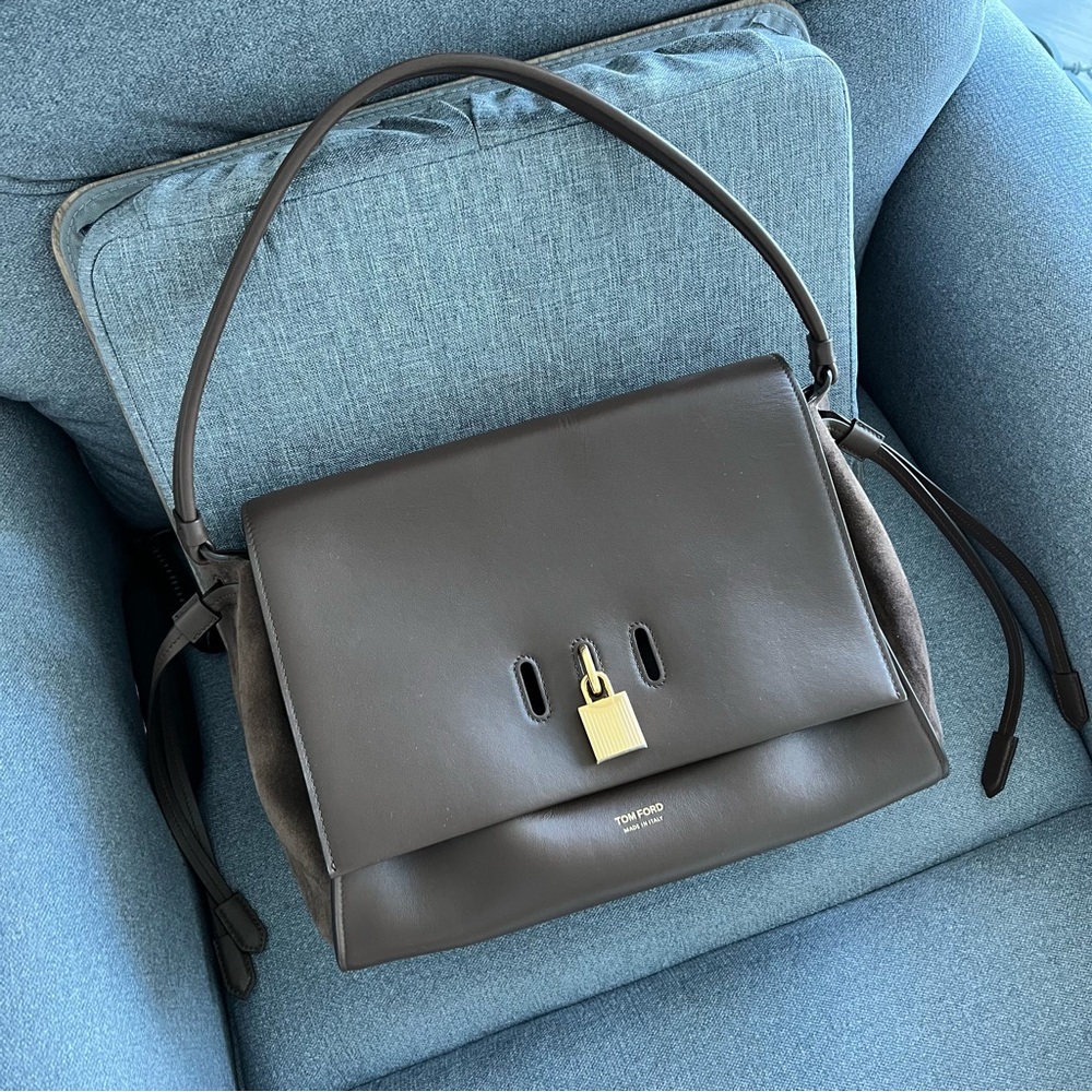 Tom Ford Brown Leather Padlock Medium Shoulder Bag - image 8